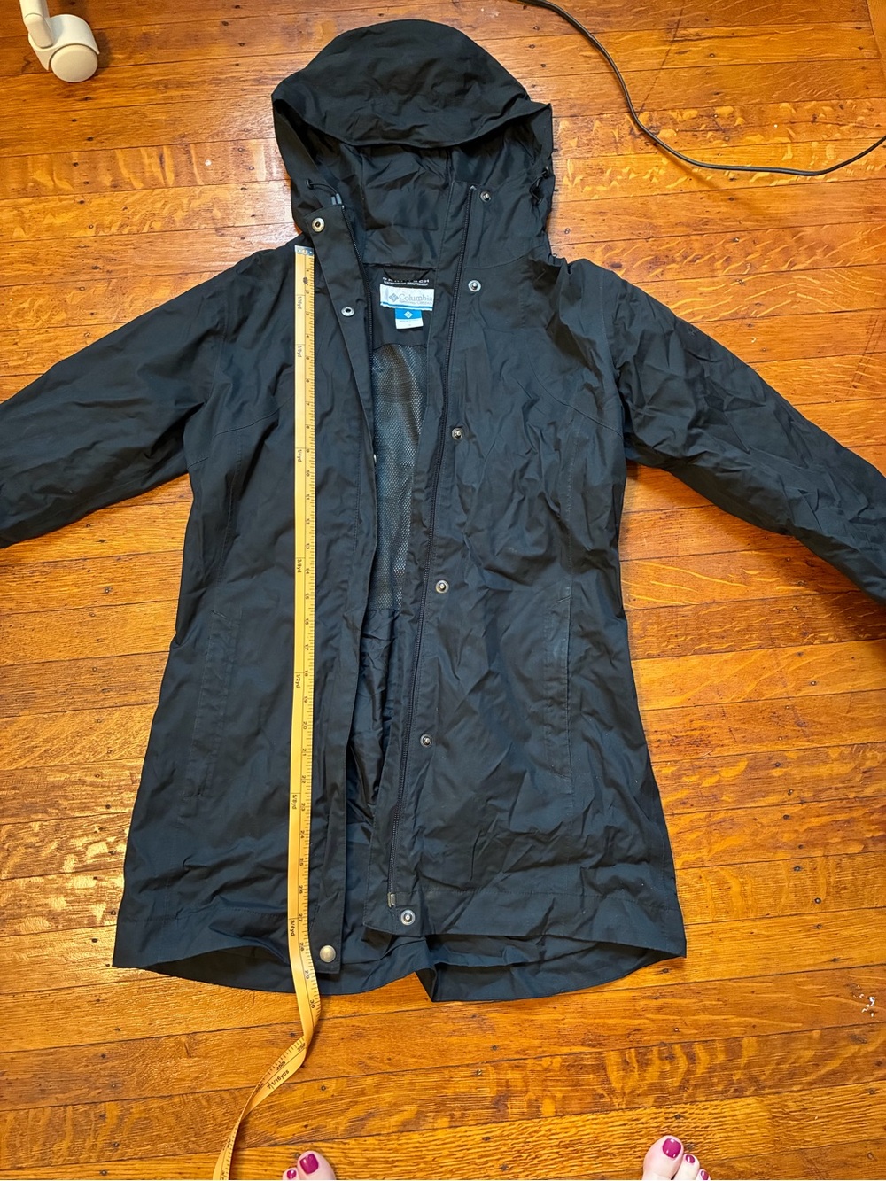 Columbia Black Hooded Waterproof Shell Jacket